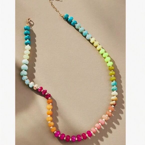 Beaded boho summer necklace #1235 - Picture 1 of 4